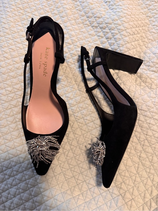 kate spade Shoes - kate spade New York Celestia Black Slingback Crystal Studded Pumps 9.5